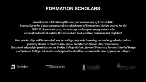 Beyoncé formation scholarship