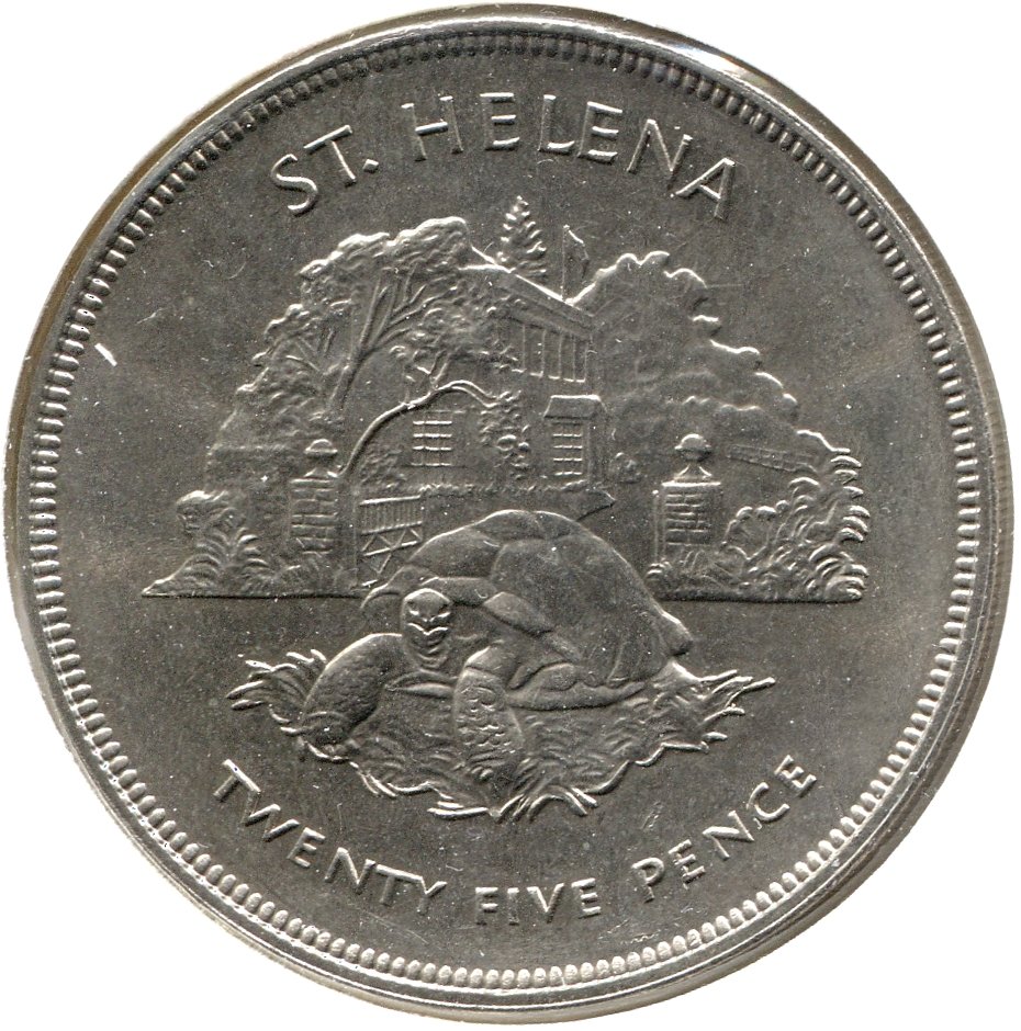 Jonathan is on the opposite side of the 25-pence Helena coin