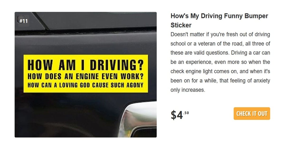 funny bumper stickers