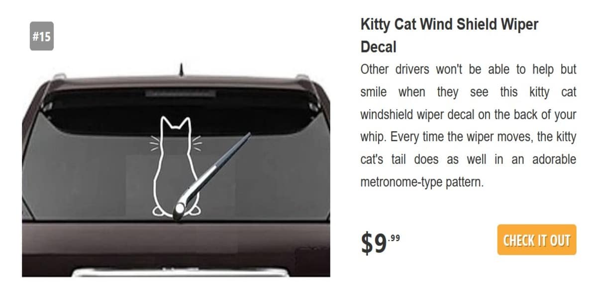 15 Kitty Cat Wind Shield Wiper Decal