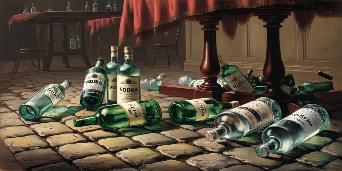 Putting Empty Bottles of Alcohol on the Ground (Russia)