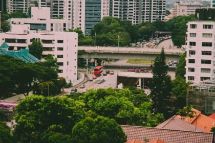 Illustrative stock photo: oversized vehicles, rear passengers, Singapore roads
