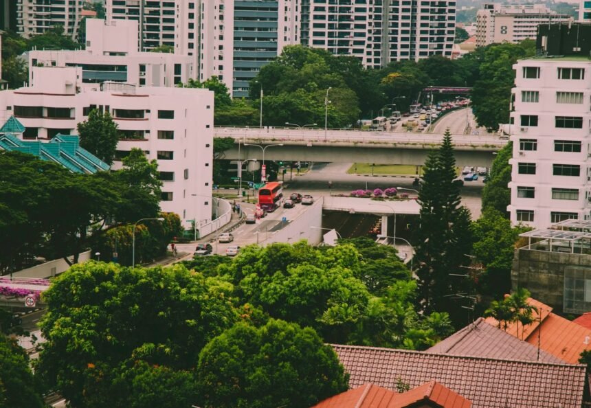 Illustrative stock photo: oversized vehicles, rear passengers, Singapore roads
